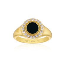  Sif Jakobs Jewellery - Ring Follina Nero Piccolo - vergoldet, mit weissen Zirkonia und schwarzem Emaille  - Beautiful Joy