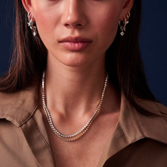 Halskette Ellera Grande - 18K vergoldet mit bunten Zirkonia