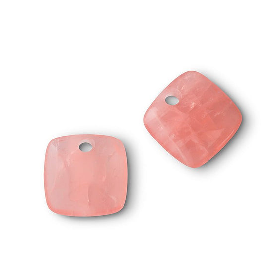 Melano Jewelry - Anhänger für Ohrringe Squared Gem (2 Stück) - Rose Quartz - Beautiful Joy
