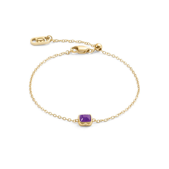 Coeur de Lion - Armband Birthstone Sugilite vergoldet - Beautiful Joy