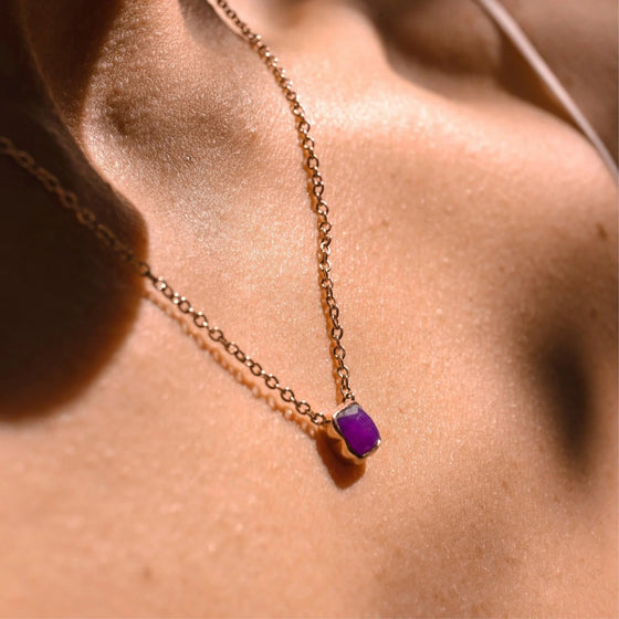 Coeur de Lion - Halskette Birthstone Sugilite vergoldet - Beautiful Joy