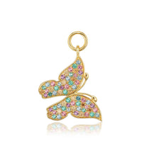  Sif Jakobs Jewellery - Hoop Charm Farfalla - 18K vergoldet mit bunten Zirkonia - Beautiful Joy