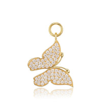  Sif Jakobs Jewellery - Hoop Charm Farfalla - 18K vergoldet mit weissen Zirkonia - Beautiful Joy