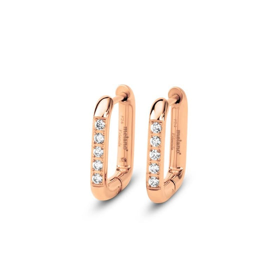 Melano Jewelry - Kreolen Ella mit weissen Zirkonia - Rosegold - Beautiful Joy