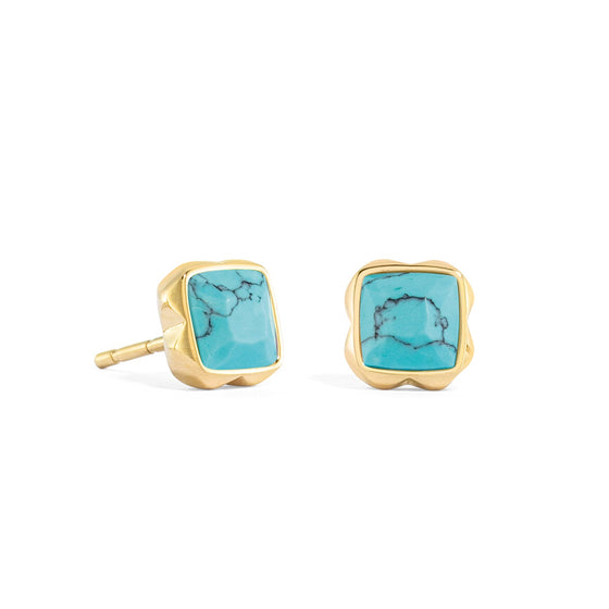 Coeur de Lion - Ohrringe Birthstone Turquoise vergoldet - Beautiful Joy