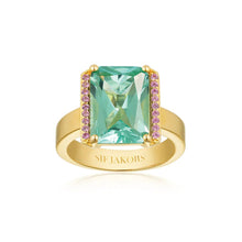  Sif Jakobs Jewellery - Ring Roccanova Altro Grande - 18K vergoldet mit pinken und türkisen Zirkonia - 52 - 16.50 mm - Beautiful Joy