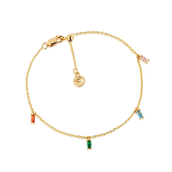 Sif Jakobs Jewellery - Armband Princess Baguette - 18K Gold Plattiert Mit Bunten Zirkonia - Beautiful Joy