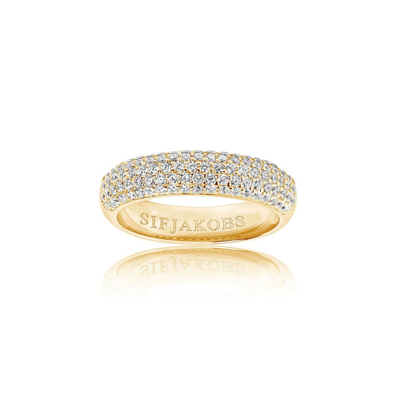 Sif Jakobs Jewellery - Capri Uno Ring - 18 K vergoldet mit weissen Zirkonia - 52 – 16.50 mm - Beautiful Joy