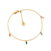 Sif Jakobs Jewellery - Fusskette Princess 18K vergoldet mit bunten Zirkonia - Beautiful Joy