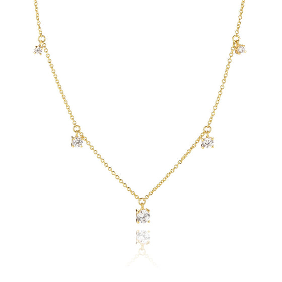 Sif Jakobs Jewellery - Halskette Belluno - 18K Gold Plattiert Mit Weissen Zirkonia - Beautiful Joy