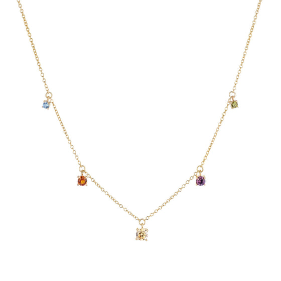 Sif Jakobs Jewellery - Halskette Belluno - 18K vergoldet mit merhfarbig Zirkonia-Steinen - Beautiful Joy