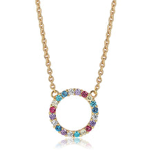  Sif Jakobs Jewellery - Halskette Biella Grande - 18K Gold Plattiert Mit Bunten Zirkonia - Beautiful Joy