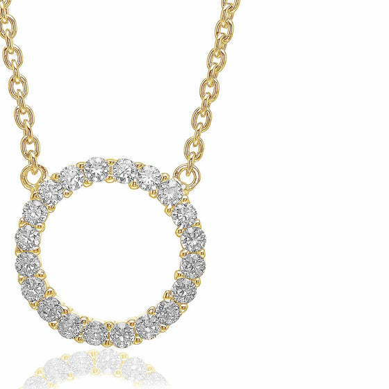 Sif Jakobs Jewellery - Halskette Biella Grande - 18K Gold Plattiert Mit Weissen Zirkonia - Beautiful Joy