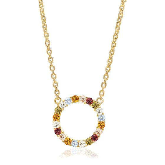 Sif Jakobs Jewellery - Halskette Biella Grande -18K vergoldet mit bunten Zirkonias - Beautiful Joy