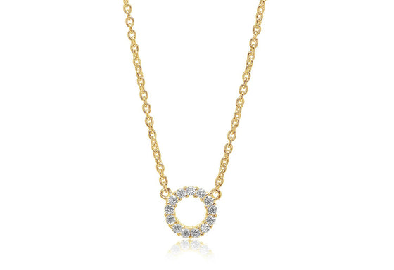 Sif Jakobs Jewellery - Halskette Biella Piccolo - 18K Gold Plattiert Mit Weissen Zirkonia - Beautiful Joy