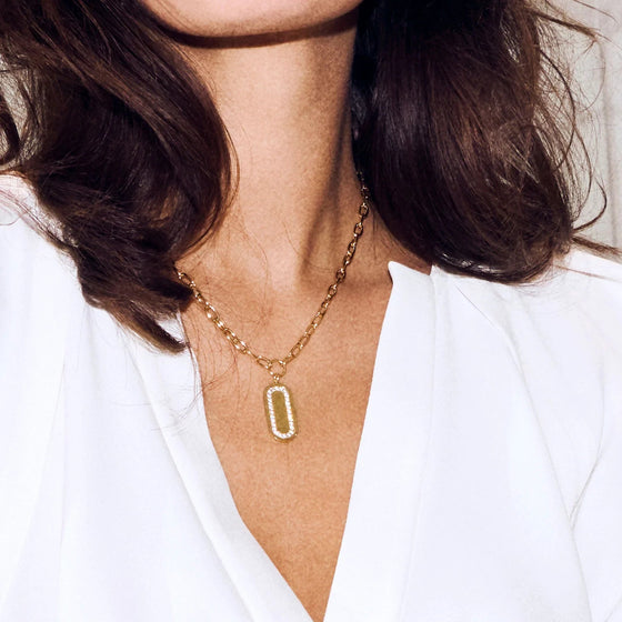 Sif Jakobs Jewellery - Halskette Capizzi Grande - 18k vergoldet, mit weissen Zirkonia - Gold - Beautiful Joy
