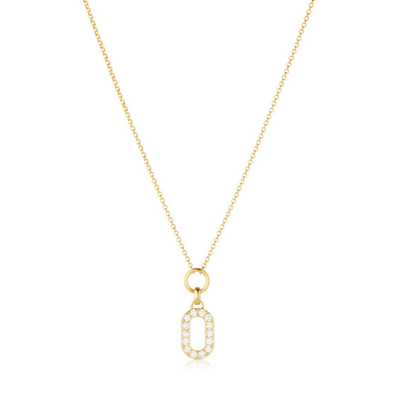 Sif Jakobs Jewellery - Halskette Capizzi Piccolo - 18k vergoldet, mit weissen Zirkonia - Gold - Beautiful Joy