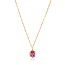  Sif Jakobs Jewellery - Halskette Ellisse Carezza - 18k vergoldet, mit pinkem Zirkonia - Beautiful Joy