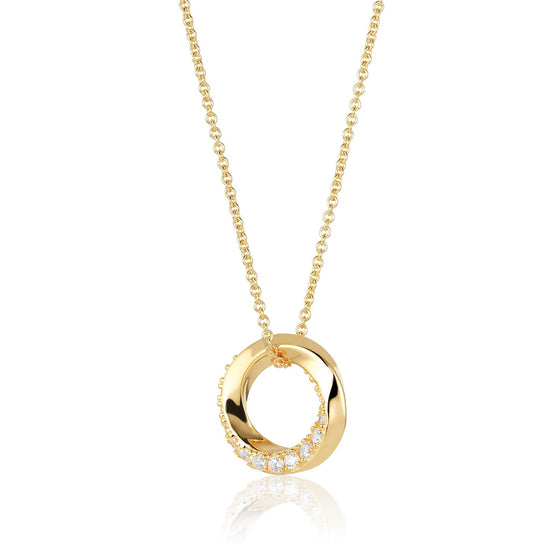 Sif Jakobs Jewellery - Halskette Ferrara - 18K Gold Plattiert Mit Weissen Zirkonia/45-60 - Beautiful Joy