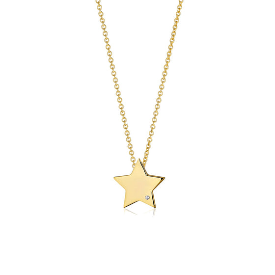 Sif Jakobs Jewellery - Halskette Follina Stella - 18K Gold Plattiert Mit Weissen Zirkonia - Beautiful Joy