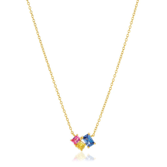 Sif Jakobs Jewellery - Halskette Ivrea Tre vergoldet mit bunten Zirkonia - Beautiful Joy