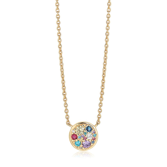 Sif Jakobs Jewellery - Halskette Novara - 18K Gold Plattiert Mit Bunten Zirkonia - Beautiful Joy