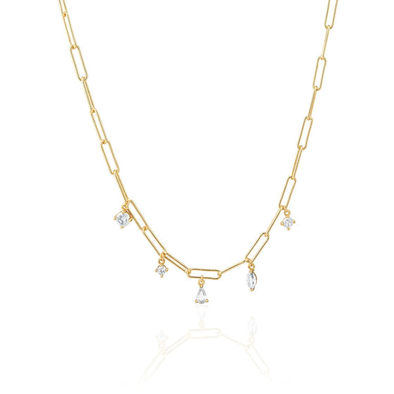 Sif Jakobs Jewellery - Halskette Rimini - 18K Gold Plattiert Mit Weissen Zirkonia - Beautiful Joy