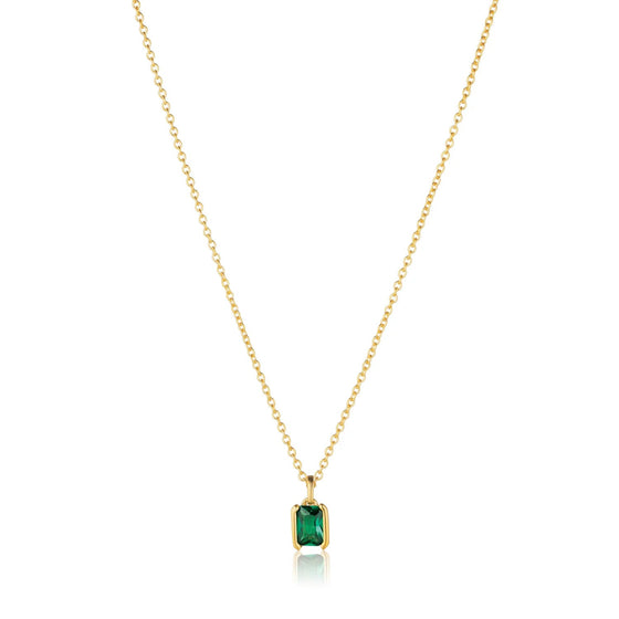 Sif Jakobs Jewellery - Halskette Roccanova Piccolo - 18k vergoldet, mit grünen zirconia - Gold - Beautiful Joy