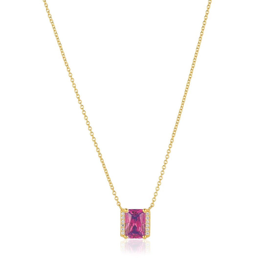  Sif Jakobs Jewellery - Halskette Roccanova X-Grande vergoldet mit pinkem und weissen Zirkonia - Beautiful Joy