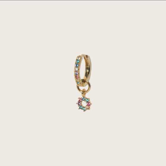 Sif Jakobs Jewellery - Hoop Charm Sole  - 18K vergoldet mit bunten Zirkonia - Beautiful Joy