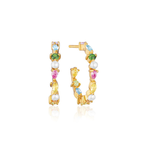 Sif Jakobs Jewellery - Ohrringe Adria Creolo Medio Piccolo - 18k Gold plattiert mit Süsswasserperlen - Beautiful Joy