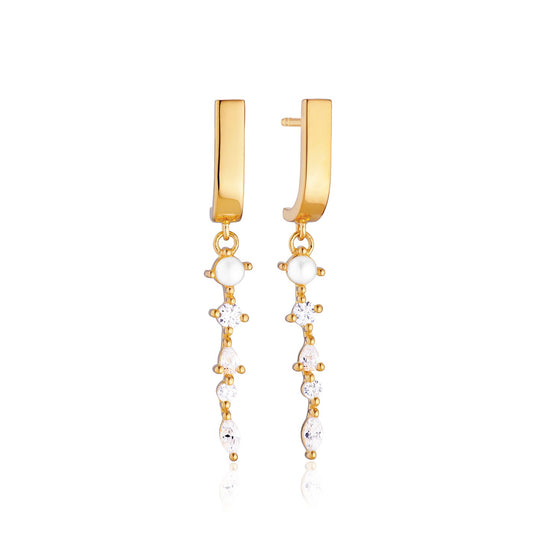 Sif Jakobs Jewellery - Ohrringe Adria Pendolo - 18k Gold plattiert mit Süsswasserperle und weissen Zirkonia - Beautiful Joy