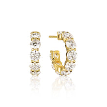  Sif Jakobs Jewellery - Ohrringe Belluno Creolo - 18K Gold Plattiert Mit Weissen Zirkonia - Beautiful Joy