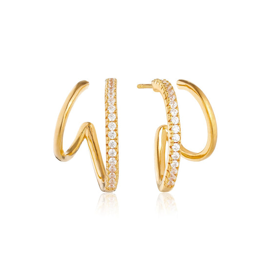 Sif Jakobs Jewellery - Ohrringe Ellera Due Grande - 18k Gold plattiert mit weissen Zirkonia - Beautiful Joy