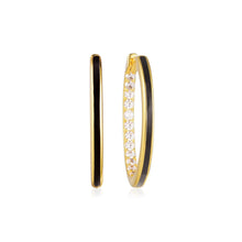  Sif Jakobs Jewellery - Ohrringe Ellera Enamel X-Grande - 18k vergoldet, mit weissen Zirkonia - Gold - Beautiful Joy