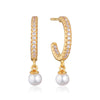 Sif Jakobs Jewellery - Ohrringe Ellera Perla Medio - 18K vergoldet mit weißen Zirkonia und Süßwasserperle. - Beautiful Joy