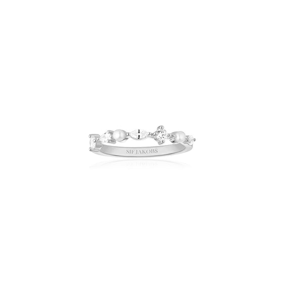 Sif Jakobs Jewellery - Ring Adria mit Süsswasserperlen und weissen Zirkonia - Silber - Beautiful Joy