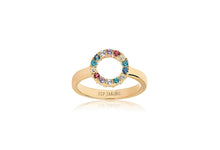  Sif Jakobs Jewellery - Ring Biella Piccolo - 18K Gold Plattiert Mit Bunten Zirkonia - 50 – 16.00 mm - Beautiful Joy