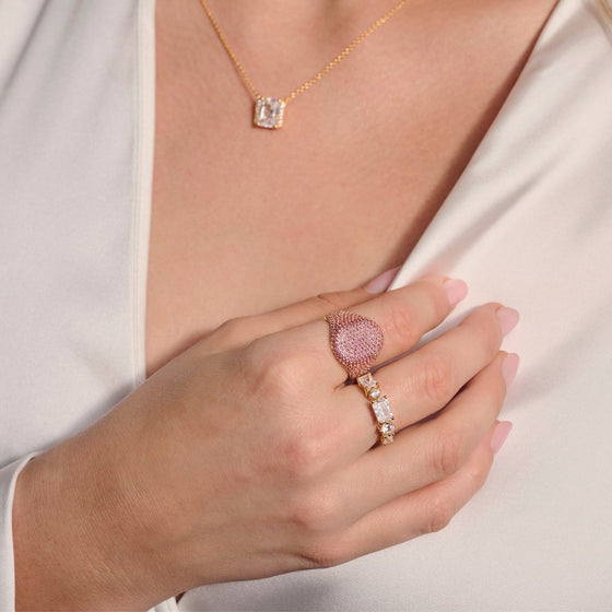 Sif Jakobs Jewellery - Ring Capizzi vergoldet mit pinken Zirkonia - 50 - 16.00 mm - Beautiful Joy