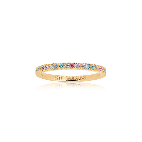 Sif Jakobs Jewellery - Ring Ellera - 18K Gold Plattiert Mit Bunten Zirkonia - 50 – 16.00 mm - Beautiful Joy