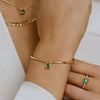 Sif Jakobs Jewellery - Ring Ellera Quadrato - 18k vergoldet, mit grünem Zirkonia - Gold - Beautiful Joy