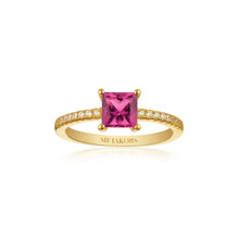  Sif Jakobs Jewellery - Ring Ellera Quadrato vergoldet mit pinken Zirkonia - 50 - 16.00 mm - Beautiful Joy