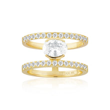  Sif Jakobs Jewellery - Ring Ellisse Carezza Grande - 18K vergoldet mit weissen Zirkonia - 52 - 16.50 mm - Beautiful Joy