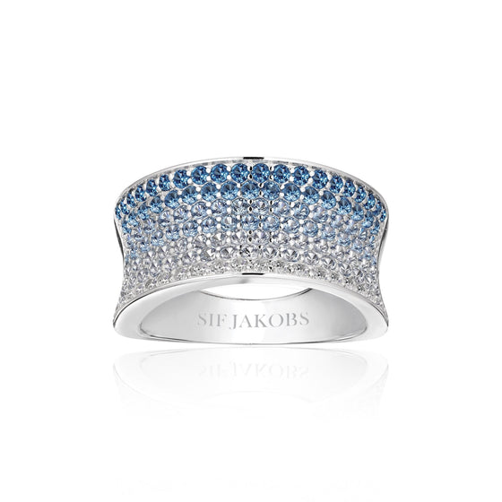 Sif Jakobs Jewellery - Ring Feline Concavo - mit Farbverlauf aus blauen und weissen Zirkonia - 50 - 16.00 mm - Beautiful Joy