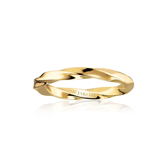 Sif Jakobs Jewellery - Ring Ferrara Piccolo Pianura - 18K Gold Plattiert - 50 – 16.00 mm - Beautiful Joy