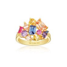  Sif Jakobs Jewellery - Ring Grande Ivrea vergoldet mit bunten Zirkonia - 50 - 16.00 mm - Beautiful Joy
