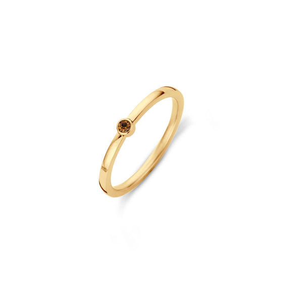 Melano Jewelry - Ring Mini CZ Smoked Topaz - Gold - Beautiful Joy