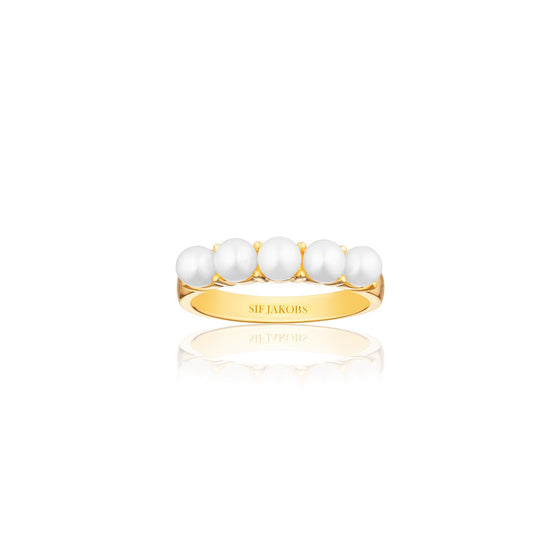 Sif Jakobs Jewellery - Ring Padua - 18k Gold plattiert mit Süsswasserperlen - Gold - Beautiful Joy