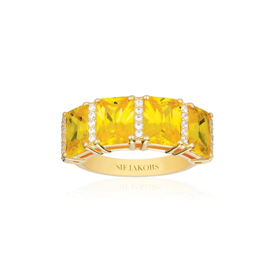 Sif Jakobs Jewellery - Ring Roccanova Altro Quattro vergoldet mit gelben und weissen Zirkonia - 52 - 16.50 mm - Beautiful Joy
