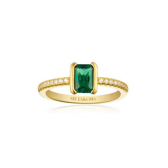 Sif Jakobs Jewellery - Ring Roccanova Piccolo - 18k vergoldet, mit grünem und weissen Zirkonia - Gold - Beautiful Joy